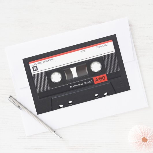 Aufkleber für das Kassettenband Rot, rechteckig (Umschlag)