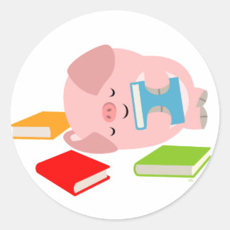 Aufkleber für das kleine Buch Lover (Niedliches Ca