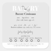 Aufkleber für das Lebensmittelrecht der Hütte (Vorderseite)