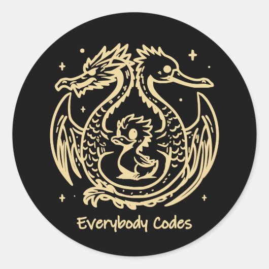 Aufkleber für das Lied von Enten und Drachen (Vorderseite)