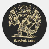 Aufkleber für das Lied von Enten und Drachen (Vorderseite)