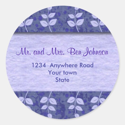 Aufkleber für das lila Adressetikett (Vorderseite)