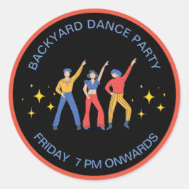 Aufkleber für das Party im Hinterhof