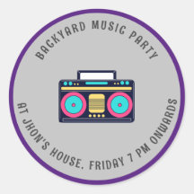 Aufkleber für das Party im Hinterhof