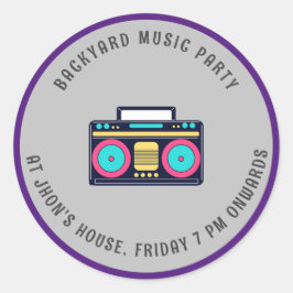 Aufkleber für das Party im Hinterhof