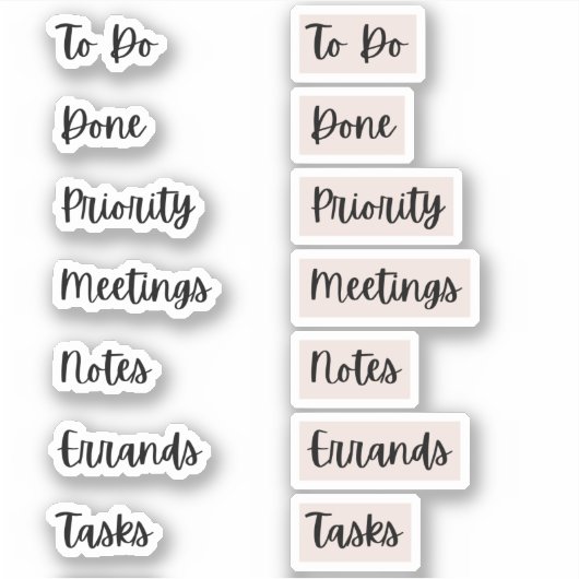 Aufkleber für das Produktivitäts-Bullet | Rosa (Vorderseite)