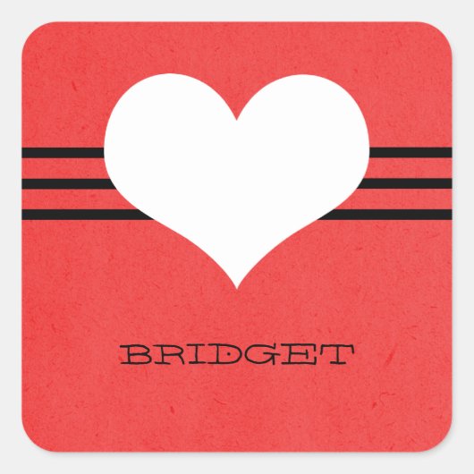 Aufkleber für das rote Herz (Vorderseite)