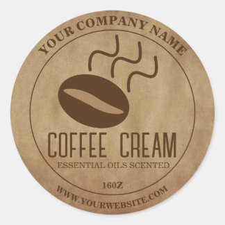 Aufkleber für das runde Etikett in Braun