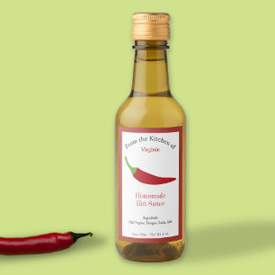 Aufkleber für das Rustic Hot Sauce - Chili Pepper