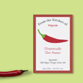 Aufkleber für das Rustic Hot Sauce - Chili Pepper