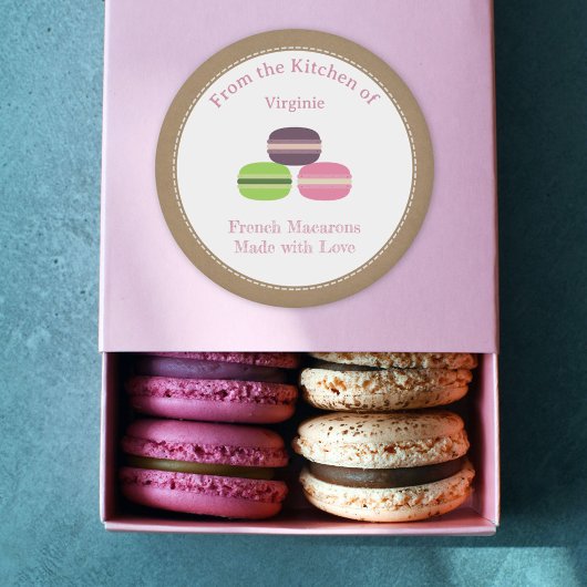 Aufkleber für das Rustikale französische Macarons