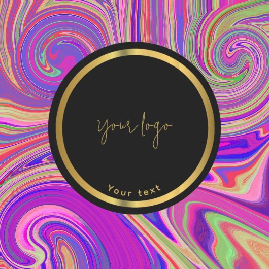 Aufkleber für das Schokoladengeschäft mit Black &