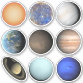 Aufkleber für das Sonnensystem (Vorderseite)