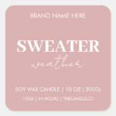 Aufkleber für das Sweater Weather Candle Label | B (Vorderseite)