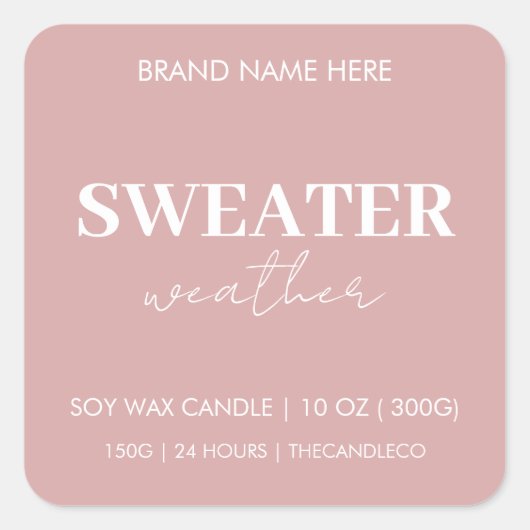 Aufkleber für das Sweater Weather Candle Label | B (Vorderseite)