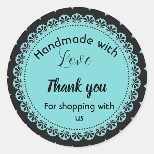 Aufkleber für das türkisfarbene Grenzdesign (Vorderseite)