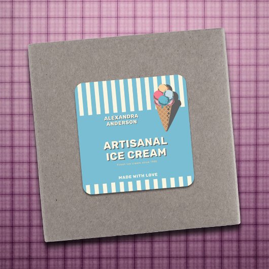 Aufkleber für das Vintage Eis