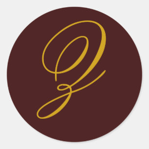 Aufkleber für das Wedding Monogram Z Gold Siegel