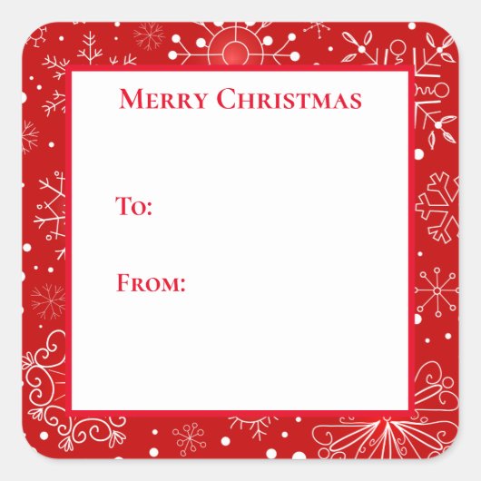Aufkleber für das Weihnachtsgeschenk (Vorderseite)