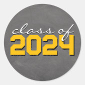 Aufkleber für den Abschluss in Gelb und Weiß (Vorderseite)