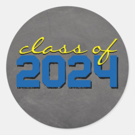 Aufkleber für den Abschluss in mittelblau-gelben K