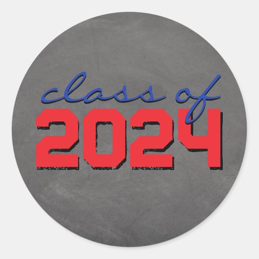 Aufkleber für den Abschluss in Rot und Blau