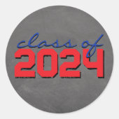 Aufkleber für den Abschluss in Rot und Blau (Vorderseite)