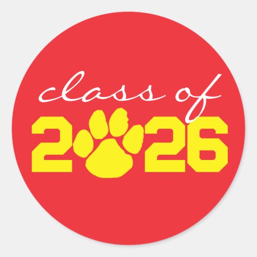 Aufkleber für den Abschluss in Rot und Gelb Farbe (Vorderseite)