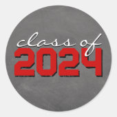 Aufkleber für den Abschluss in Rot und Weiß (Vorderseite)