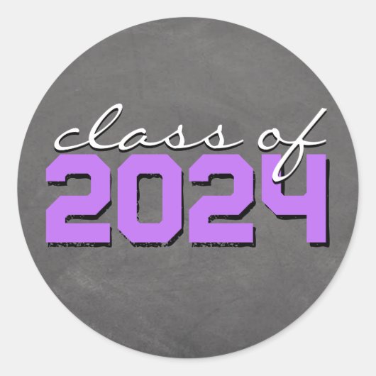 Aufkleber für den Abschluss lila und weiß (Vorderseite)