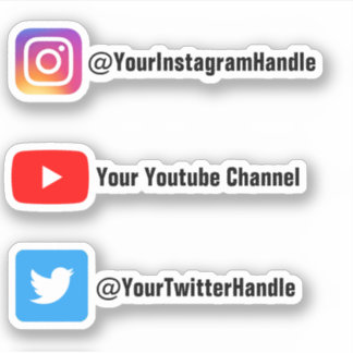 Aufkleber für den Benutzernamen von Custom Social