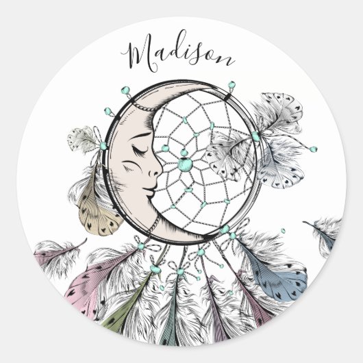 Aufkleber für den Dreamcatcher-individuelle Name (Vorderseite)