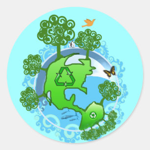 Aufkleber für den Earth Day Gerecycelt