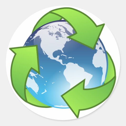 Aufkleber für den Earth Day Gerecycelt (Vorderseite)