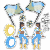 Aufkleber für den Farbschutz von Fahnen (blau-gold (Vorderseite)