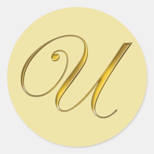 Aufkleber für den Gold Monogram U Umschlag Aufkleb (Vorderseite)