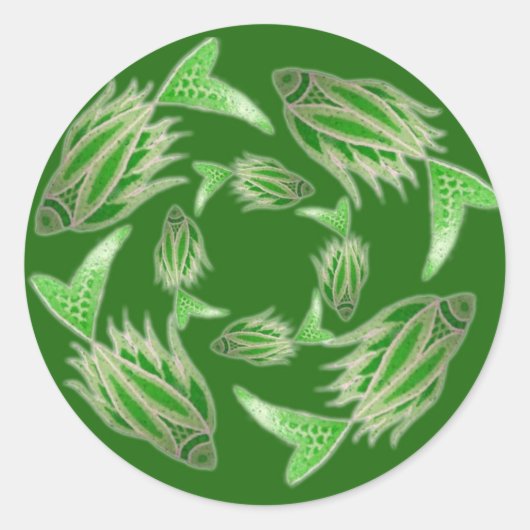 Aufkleber für den grünen Fisch (Vorderseite)