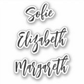 Aufkleber für den handgeschriebenen Skriptnamen (Vorderseite)