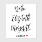 Aufkleber für den handgeschriebenen Skriptnamen (Blatt)