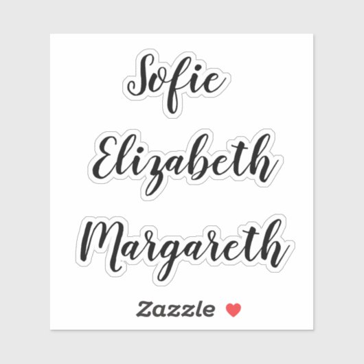 Aufkleber für den handgeschriebenen Skriptnamen (Blatt)