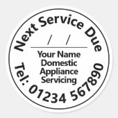 Aufkleber für den häuslichen Kesselservice (Vorderseite)