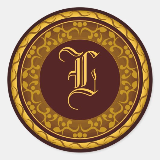 Aufkleber für den Hochzeit im Herbst Monogramm-Ums (Vorderseite)