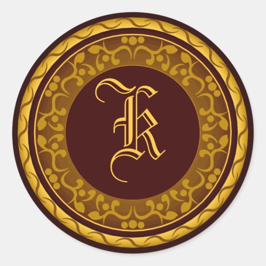 Aufkleber für den Hochzeit im Herbst Monogramm-Ums (Vorderseite)