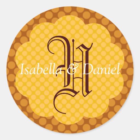 Aufkleber für den Hochzeit im Herbst Monogramm-Ums (Vorderseite)