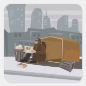 Aufkleber für den Homeless Man Square (Vorderseite)