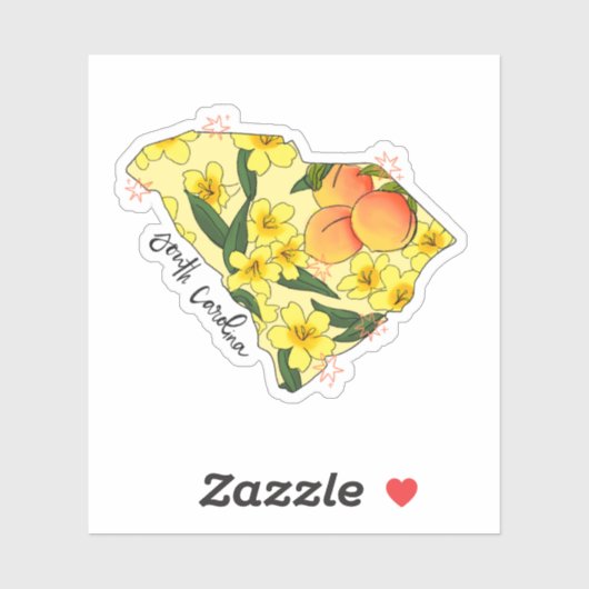 Aufkleber für den Illustrierten Staat South Caroli (Blatt)