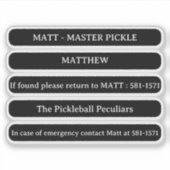 Aufkleber für den individuelle Name an der Kante d (Vorderseite)