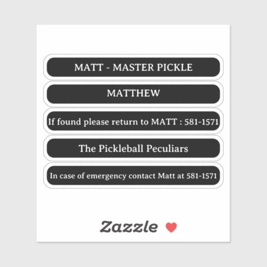 Aufkleber für den individuelle Name an der Kante d (Blatt)