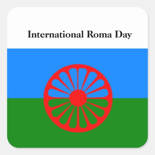 Aufkleber für den Internationalen Roma-Tag (Vorderseite)