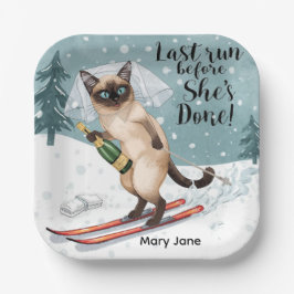 Aufkleber für den Junggeselinnen-Abschied auf der Pappteller